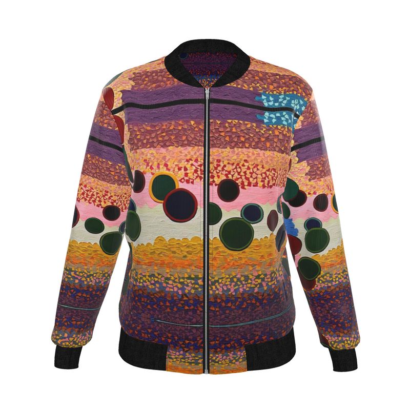 Women's Reversible Silk Bomber Jacket - Canvas in Motion