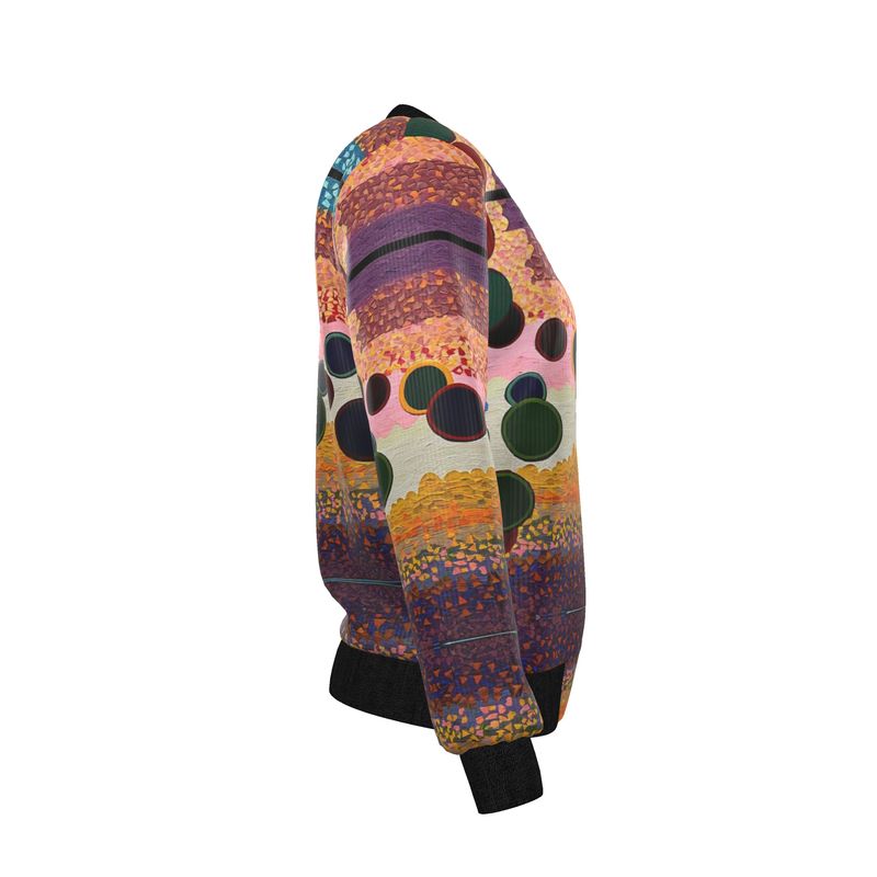 Women's Reversible Silk Bomber Jacket - Canvas in Motion