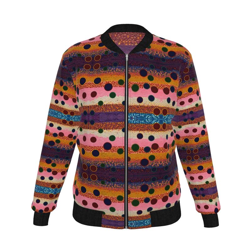 Women's Reversible Silk Bomber Jacket - Canvas in Motion