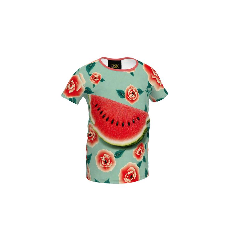 Watermelon Rose Girls Simple T-Shirt
