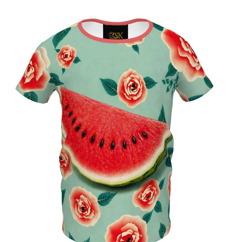 Watermelon Rose Girls Simple T-Shirt