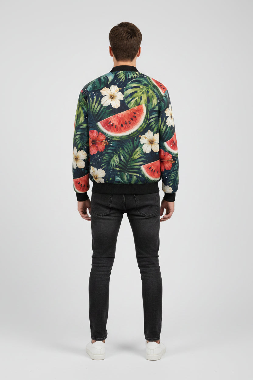 Mens Reversible Silk Bomber Jacket