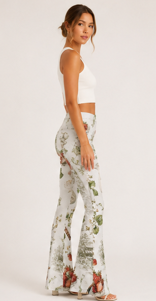 Wimbledon Waisted Flared Leggings