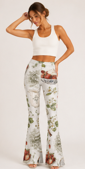 Wimbledon Waisted Flared Leggings