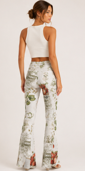 Wimbledon Waisted Flared Leggings