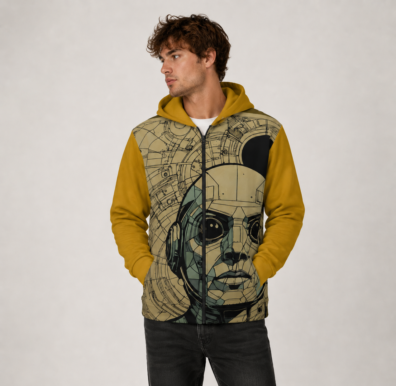 Cyborg Sentinel Hoodie-Mustard
