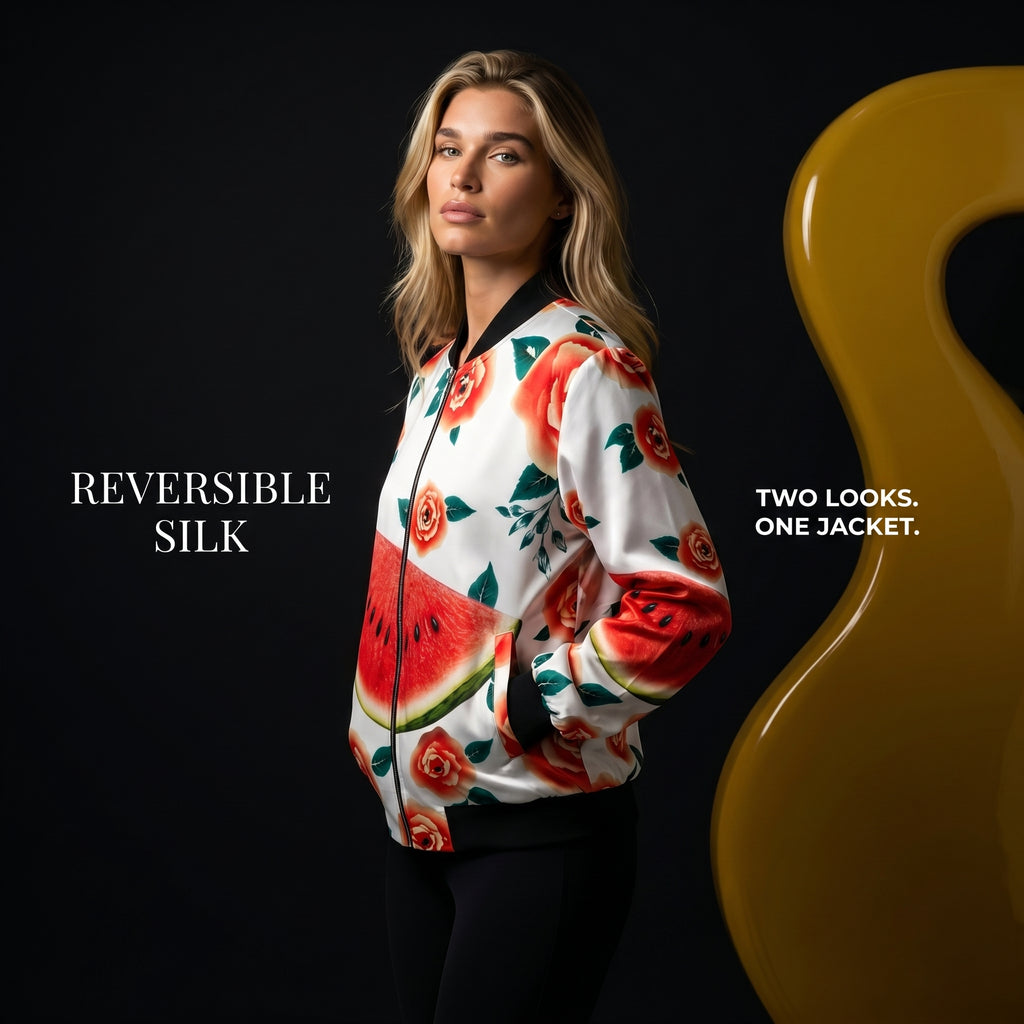 Women's Reversible Silk Bomber Jacket