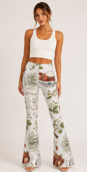 Wimbledon Waisted Flared Leggings