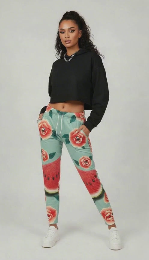 Women's watermelon rose Jogging Bottoms